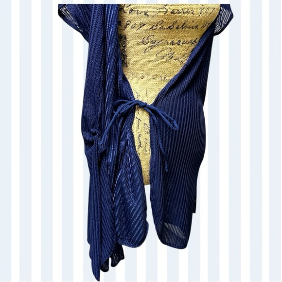 420 - BATHING SUIT COVER UP NAVY BLUE - Picture 5 of 16